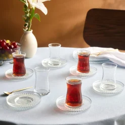 Karaca Mokka & Espressotassen Set-Lily 12-teiliges Türkisches Teeset für 6 Personen, 170 ml, Luster
