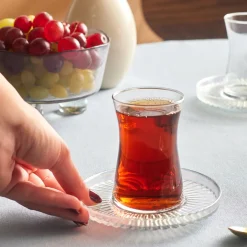 Karaca Mokka & Espressotassen Set-Lily 12-teiliges Türkisches Teeset für 6 Personen, 170 ml, Luster