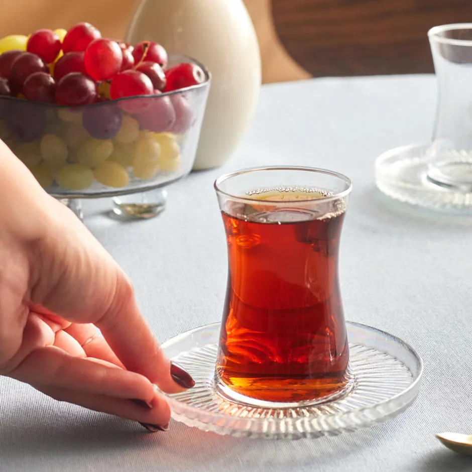Karaca Mokka & Espressotassen Set-Lily 12-teiliges Türkisches Teeset für 6 Personen, 170 ml, Luster