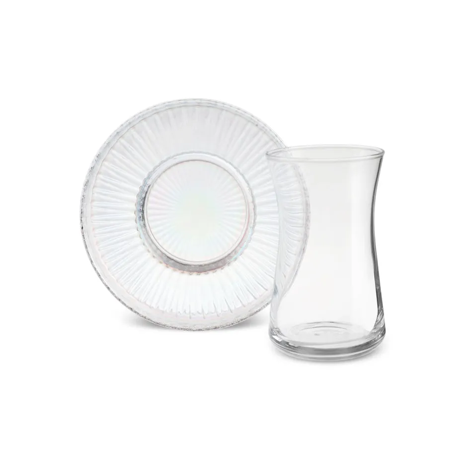 Karaca Mokka & Espressotassen Set-Lily 12-teiliges Türkisches Teeset für 6 Personen, 170 ml, Luster