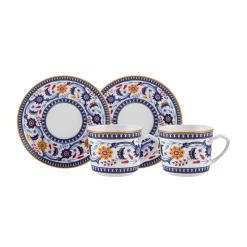 Karaca Mokka & Espressotassen Set-Linden-Kaffeetassen-Set, 2 Personen, 80 ml Blau01
