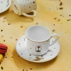 Karaca Mokka & Espressotassen Set-Little Prince 6 Personen Kaffeetassen-Set 80 ml Multıfarben