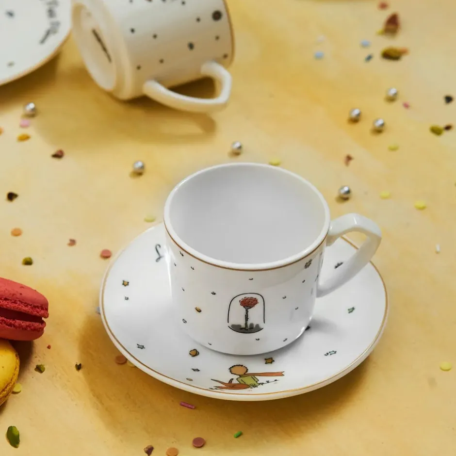 Karaca Mokka & Espressotassen Set-Little Prince 6 Personen Kaffeetassen-Set 80 ml Multıfarben