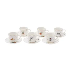 Karaca Mokka & Espressotassen Set-Little Prince 6 Personen Kaffeetassen-Set 80 ml Multıfarben