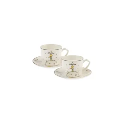 Karaca Mokka & Espressotassen Set-Little Prince 4-teiliges Mochatassen-Espressotassen Set für 2 Personen Multıfarben