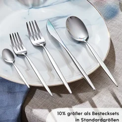 Karaca Bestecksets Für 12 Personen-Lizbon 60-teiliges Besteck-Set für 12 Personen Platın