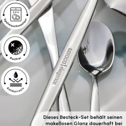 Karaca Bestecksets Für 12 Personen-Lizbon 60-teiliges Besteck-Set für 12 Personen Platın