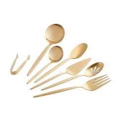 Karaca Servierbesteck-Lizbon 7-teiliges Servierset in Box, Gold