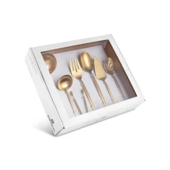 Karaca Servierbesteck-Lizbon 7-teiliges Servierset in Box, Gold