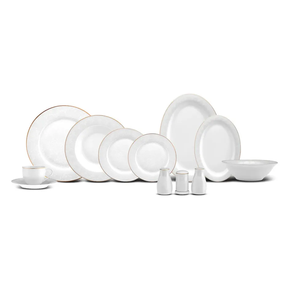 Karaca Tafelservice Für 12 Personen-Lord 12 Personen Geshirrset, 74 Teilig, New Generation Bone Gold