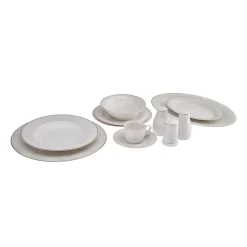 Karaca Tafelservice Für 12 Personen-Lord 12 Personen Geshirrset, 74 Teilig, New Generation Bone Gold