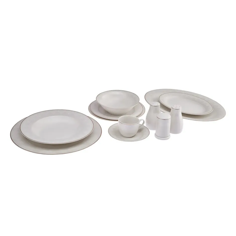 Karaca Tafelservice Für 12 Personen-Lord 12 Personen Geshirrset, 74 Teilig, New Generation Bone Gold