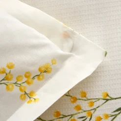 Karaca Tagesdecke Set-Loretta 100% Baumwolle Doppelbett-Piké-Set, Gelb Yellow