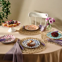 Karaca Kuchenplatte-Lovely 7-teiliges Kuchen-Set für 6 Personen Rot02
