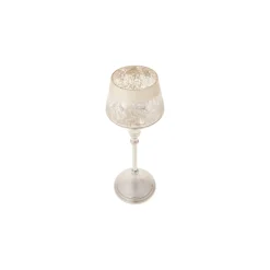 Karaca Deko-Objekte-Lucca Şamdan Tealight Kerzenhalter Antikes Silber 30,5cm Sılber