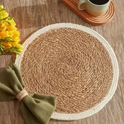 Karaca Deko-Objekte-Luka Tischset aus Seegras und Jute, 37 cm, Ekru Ecru01
