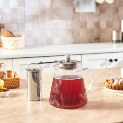 Karaca French Press-Lumira Borosilikat Glas Teekanne, 1200 Ml