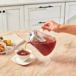 Karaca French Press-Lumira Borosilikat Glas Teekanne, 1200 Ml