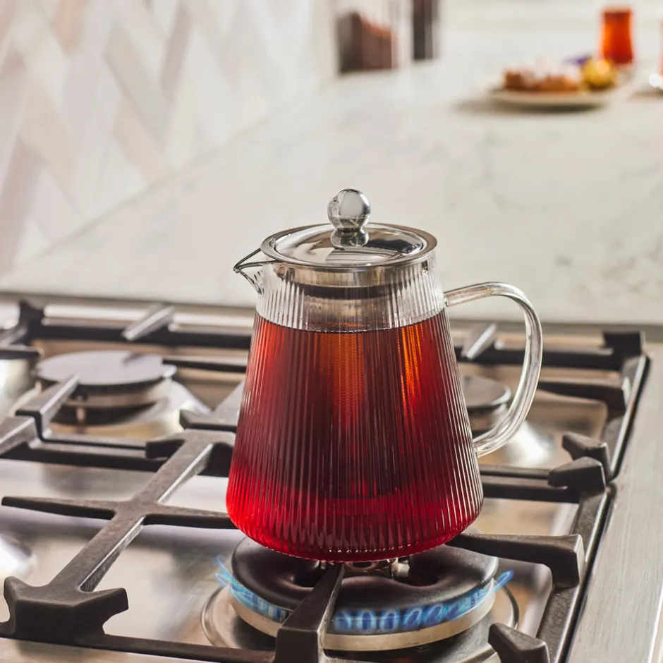 Karaca French Press-Lumira Borosilikat Glas Teekanne, 1200 Ml