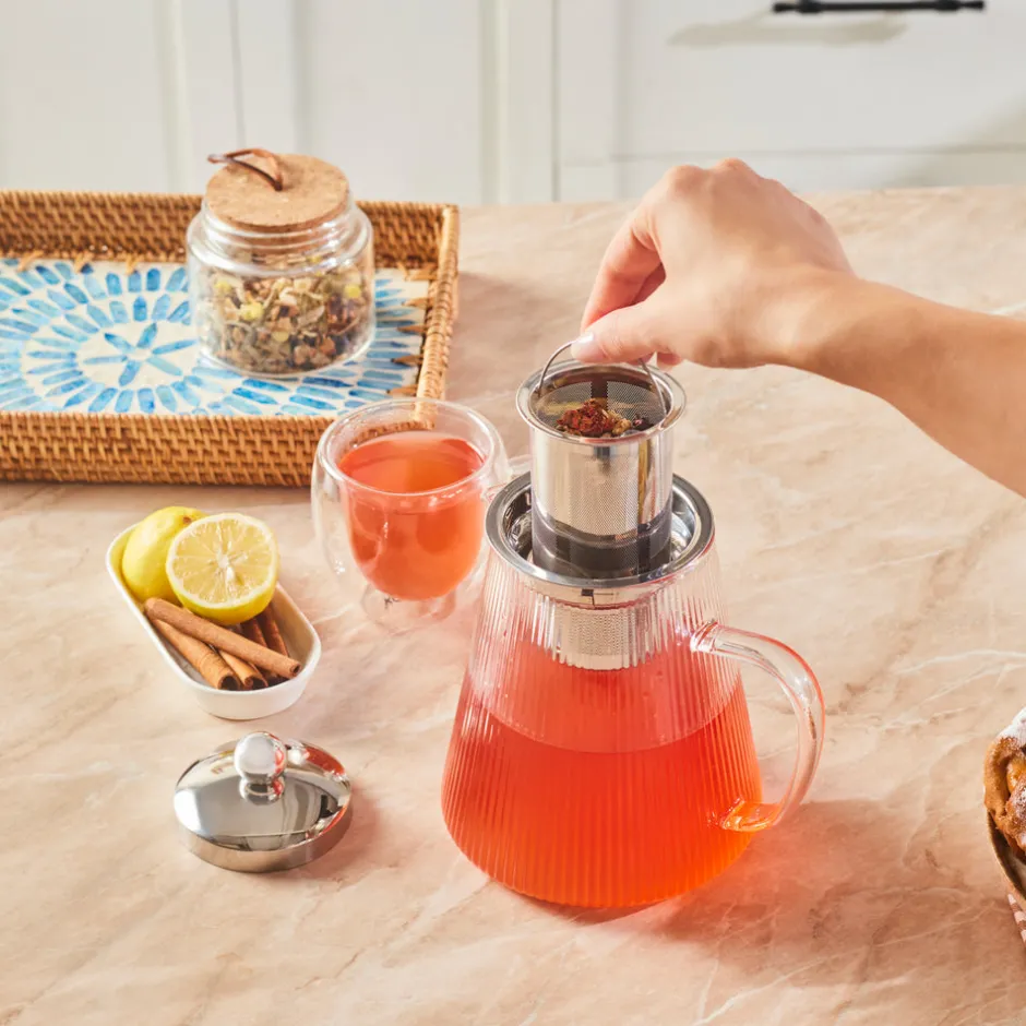 Karaca French Press-Lumira Borosilikat Glas Teekanne, 1200 Ml