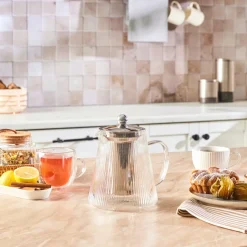 Karaca French Press-Lumira Borosilikat Glas Teekanne, 1200 Ml
