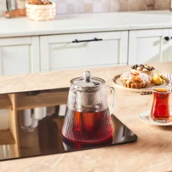 Karaca French Press-Lumira Borosilikat Glas Teekanne, 1200 Ml