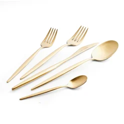 Karaca Bestecksets Für 6 Personen-Lızbon Matte Gold 6-Personen 30-teiliges Besteckset