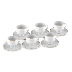 Karaca Mokka & Espressotassen Set-Malta Kaffeetassen-Set, 6 Personen, 100 ml Weıß01