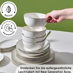 Karaca Tafelservice Für 12 Personen-Marcelo Geschirr und Frühstücks Set, 88 Teilig Gold