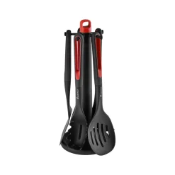 Karaca Backhelfer-Marco Rot 6-teiliges Service-Set mit Ständer Rot02