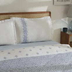 Karaca Bettwäsche-Marino Bettwäsche-Set aus 100 % türkischer Baumwolle, Doppelbett, Blau