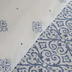 Karaca Bettwäsche-Marino Bettwäsche-Set aus 100 % türkischer Baumwolle, Doppelbett, Blau