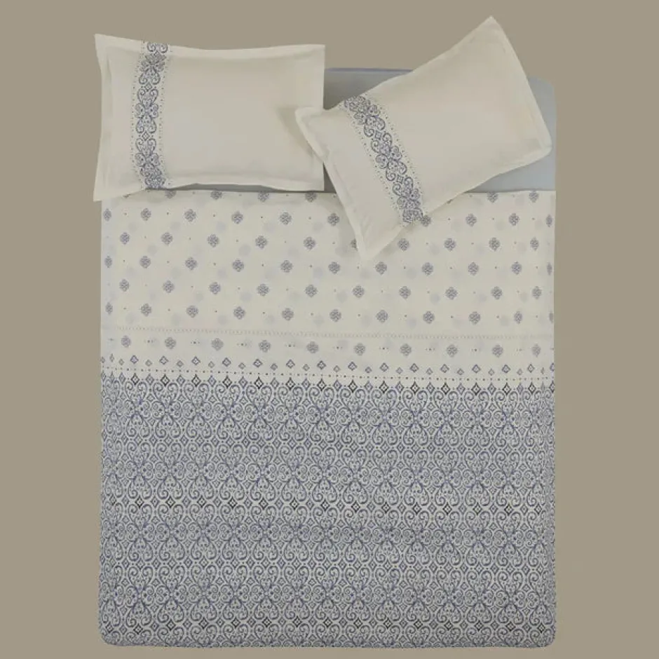 Karaca Bettwäsche-Marino Bettwäsche-Set aus 100 % türkischer Baumwolle, Doppelbett, Blau