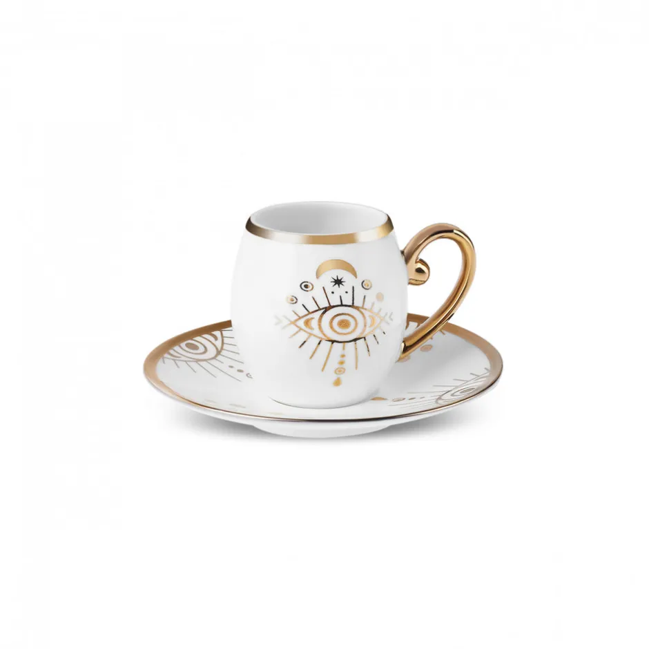 Karaca Mokka & Espressotassen Set-Marly Kaffeetasse für 6 Personen Weıß01