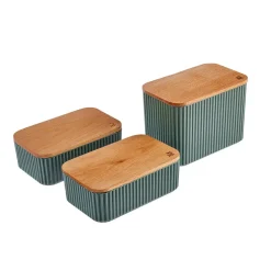 Karaca Vorratsbehälter-Massimo 3-teiliges Vorratsbehälter-Set Grün Grün01