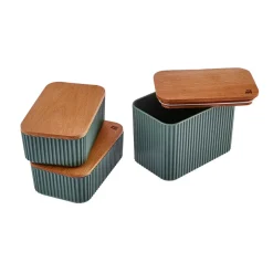 Karaca Vorratsbehälter-Massimo 3-teiliges Vorratsbehälter-Set Grün Grün01
