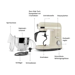 Karaca Küchenchef-Mastermaıd Chef Pro Doppelarm Standmixer Soft Cream, 5L, 1500W Weıche Creme