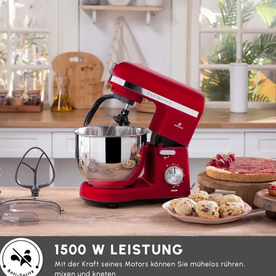Karaca Küchenchef-Mastermaid Chef Pro Doppelarm Küchenchef Imperial Rot, 5L, 1500W Kırschrot