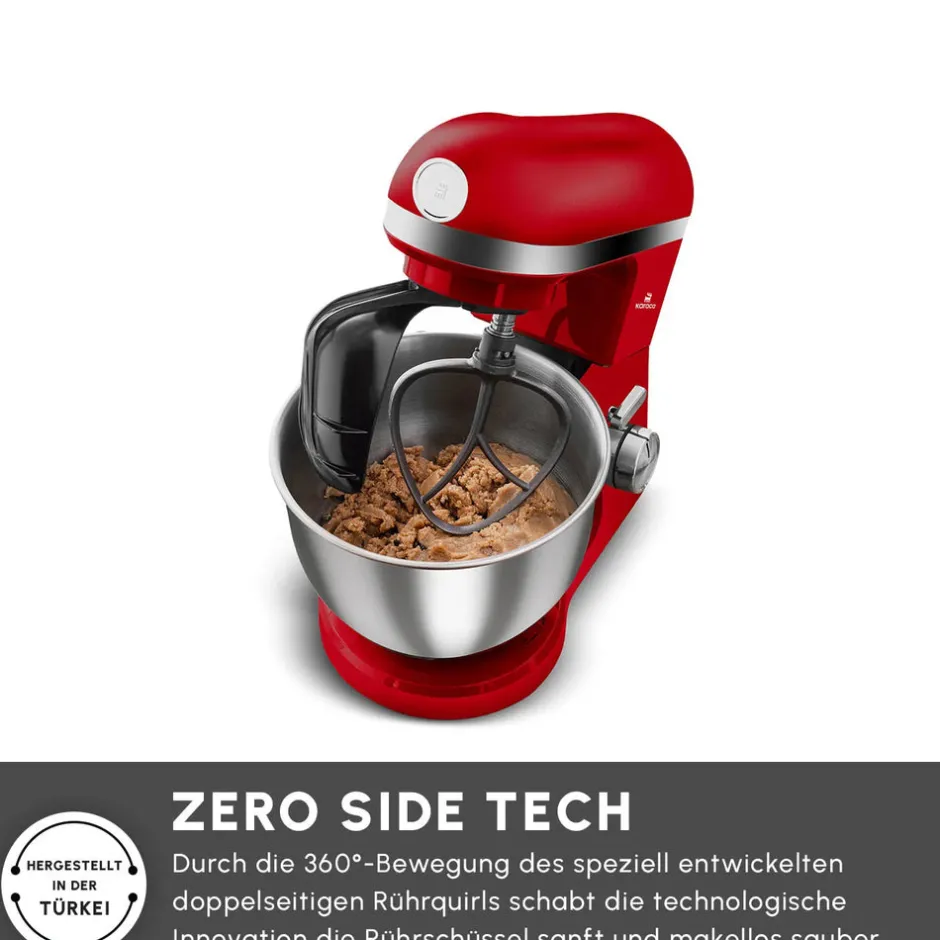 Karaca Küchenchef-Mastermaid Chef Pro Doppelarm Küchenchef Imperial Rot, 5L, 1500W Kırschrot