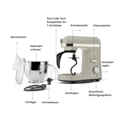 Karaca Küchenchef-Mastermaid Chef Pro Doppelarm Küchenchef Ikonisch Beige, 5L, 1500 W Iconıc Beıge