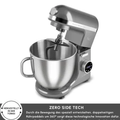 Karaca Küchenchef-Mastermaid Chef Ultra D2000W Küchenmaschine mit Digitaldisplay Galaxy Grey 7L