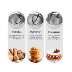 Karaca Küchenchef-Mastermaid Chef Ultra D2000W Küchenmaschine mit Digitaldisplay Starlight 7L