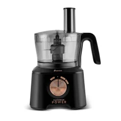 Karaca Küchenmaschine-Mastermaid Power Max 11 in 1 Küchenroboter, Kupfer Schwarz Matt, 2500 W Schwarz Kupfer