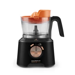 Karaca Küchenmaschine-Mastermaid Power Max 11 in 1 Küchenroboter, Kupfer Schwarz Matt, 2500 W Schwarz Kupfer