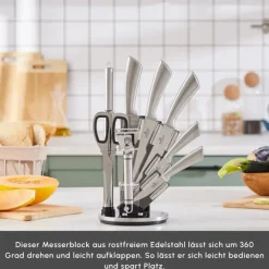 Karaca Messersets-Meister Bremen Deutscher Stahl 9-teiliges Messerset Inox