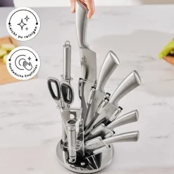 Karaca Messersets-Meister Bremen Deutscher Stahl 9-teiliges Messerset Inox