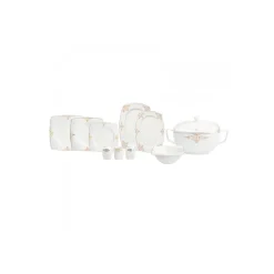 Karaca Tafelservice Für 12 Personen-Melina Fine Cream Tafelservice- Set in für 12 Personen- 60-teilig Weıß01