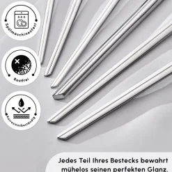 Karaca Bestecksets Für 12 Personen-Midway Besteckset, 84 teilig, 12 Personen Platın