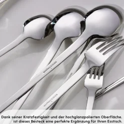 Karaca Bestecksets Für 12 Personen-Midway Besteckset, 84 teilig, 12 Personen Platın