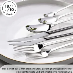 Karaca Bestecksets Für 12 Personen-Midway Besteckset, 84 teilig, 12 Personen Platın